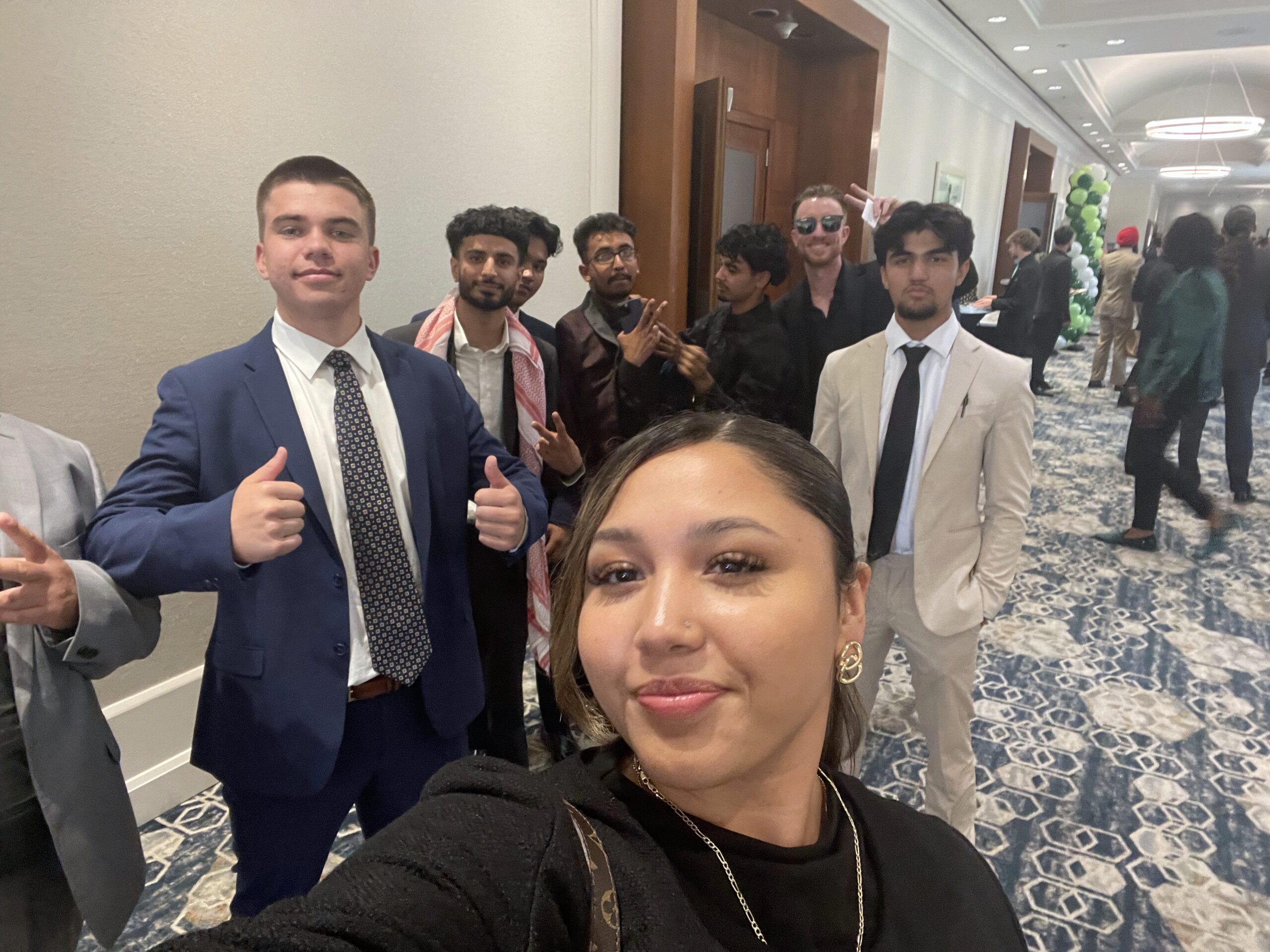 Team members celebrating a company milestone