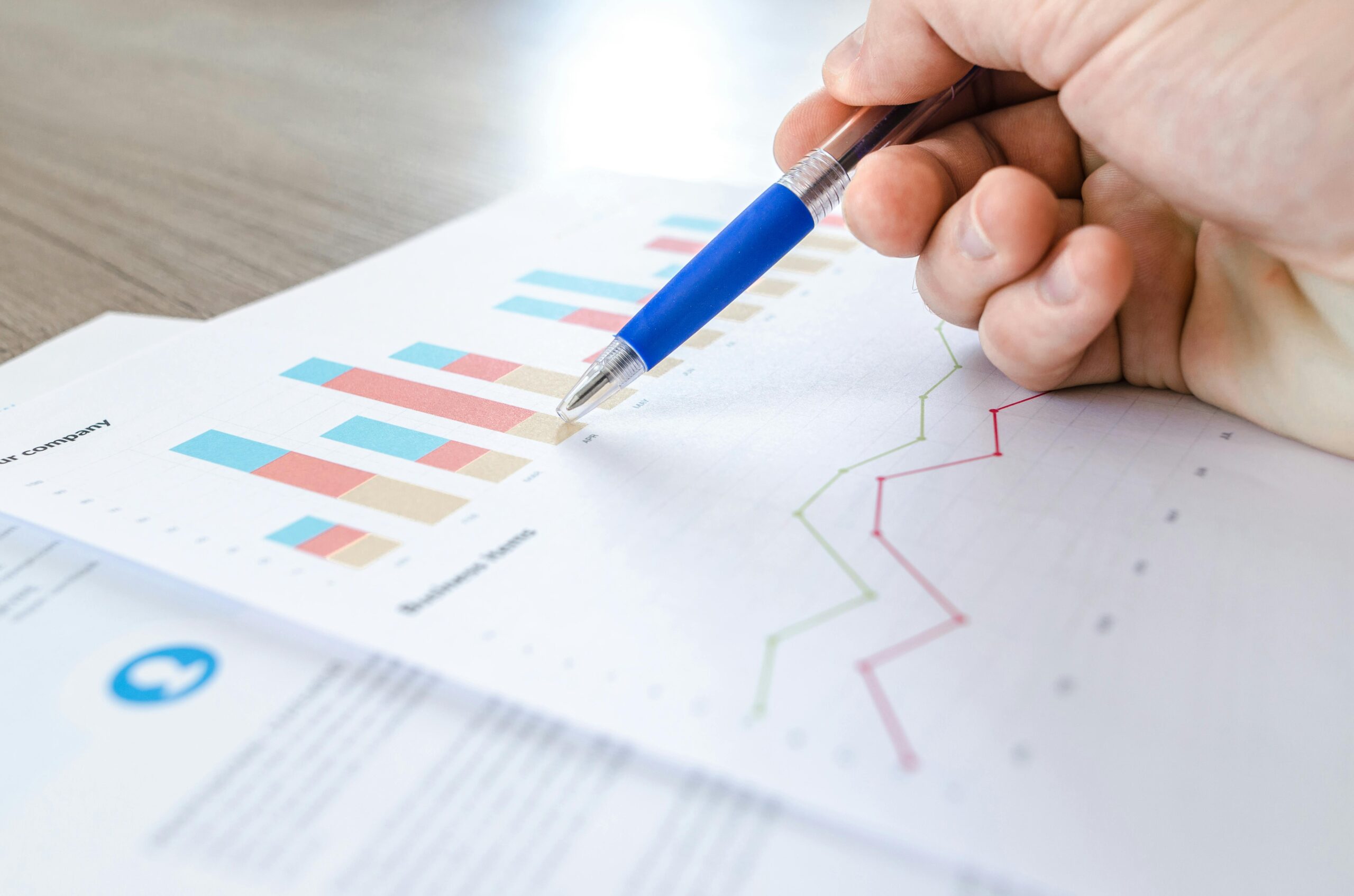 Close-up photo of charts.