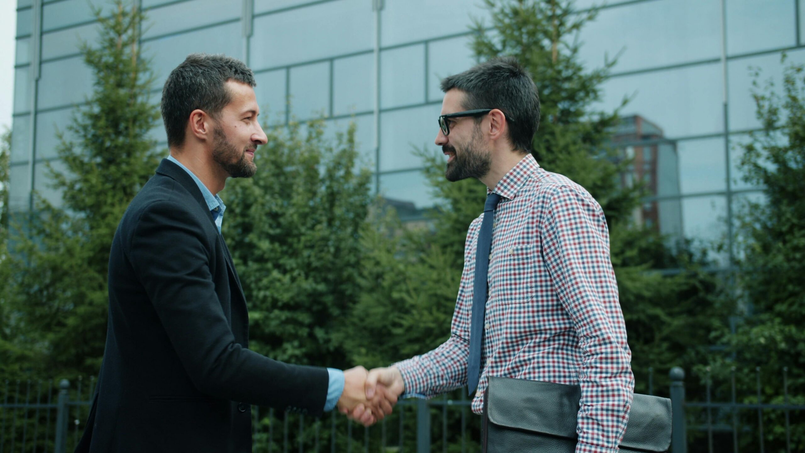 Two people shaking hands.